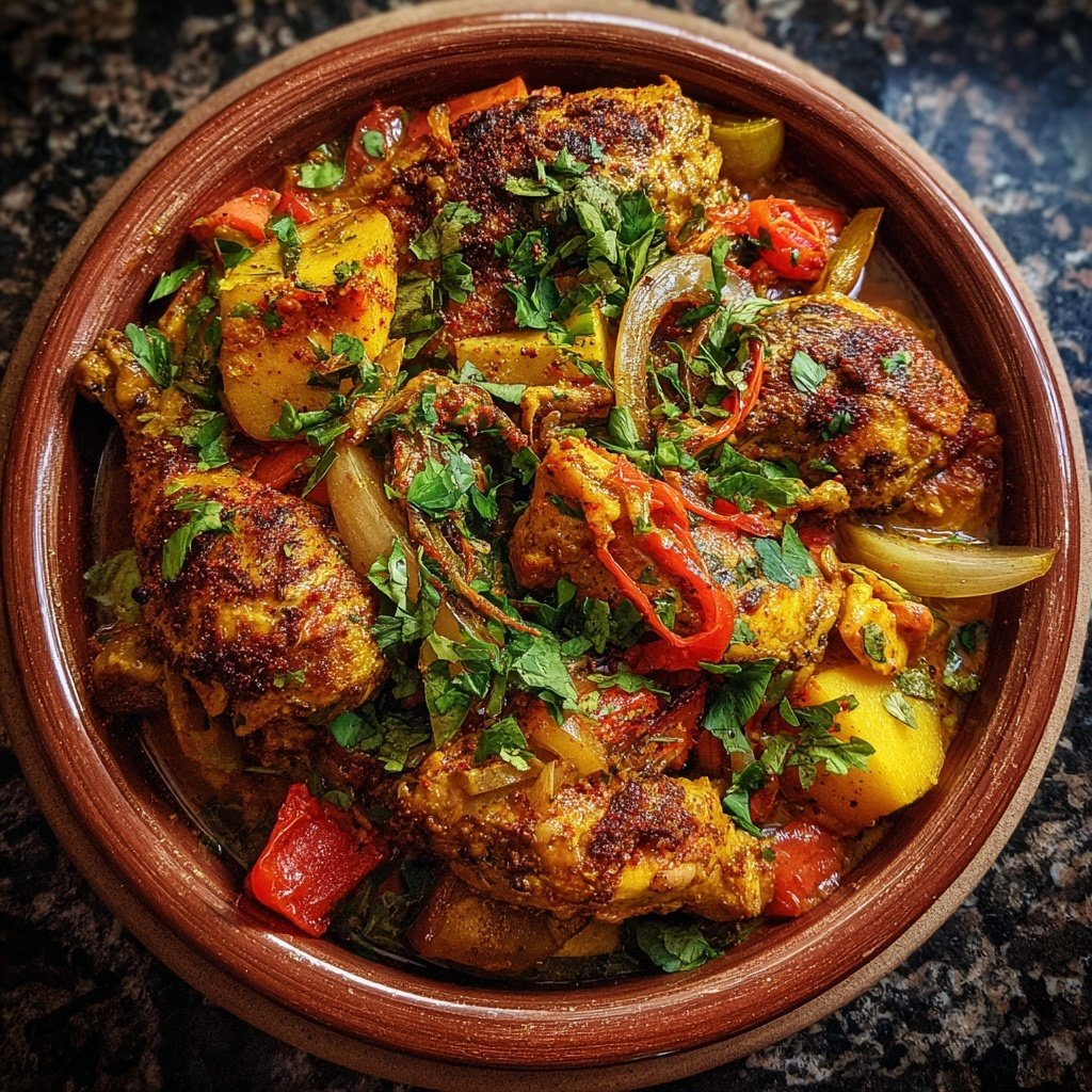 Internationale Küche Marokkanisches Hähnchen-Tagine