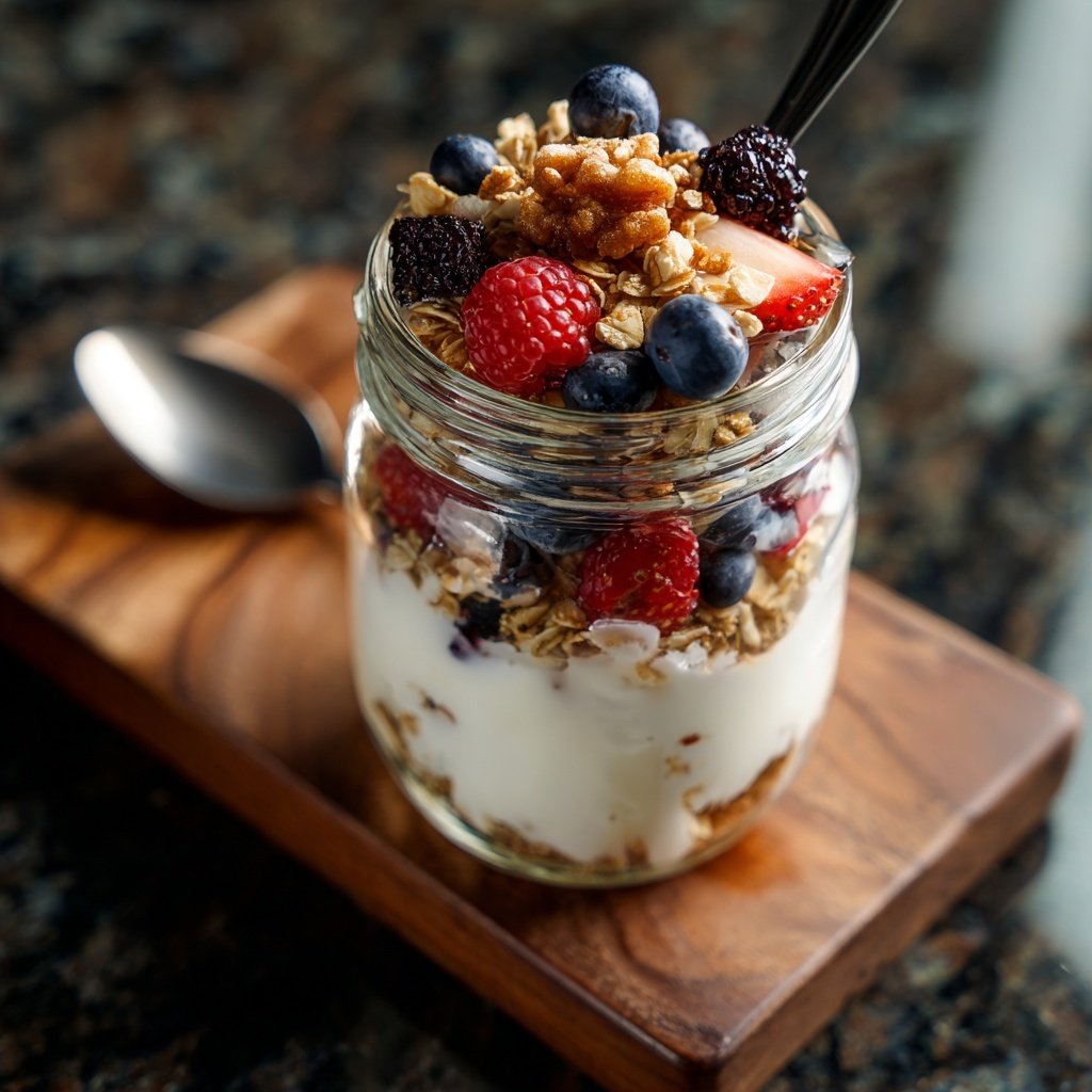 Frühstück zum Vorbereiten im Glas