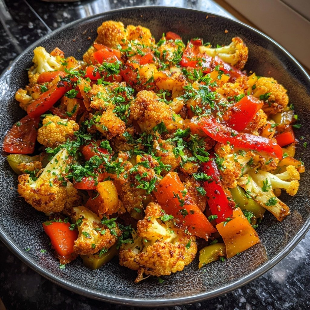 Blumenkohlpfanne mit Paprika