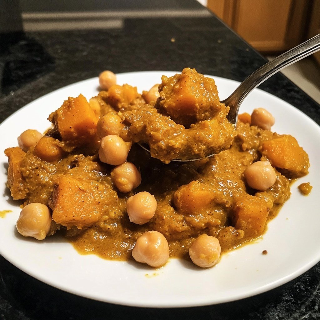 Curry mit Kürbis und Kichererbsen