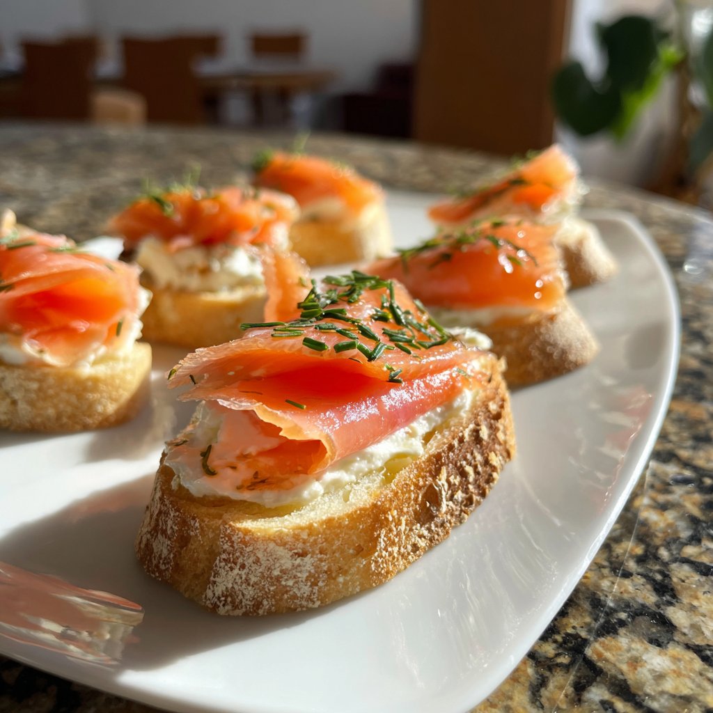 Canapés mit Frischkäse und Lachs