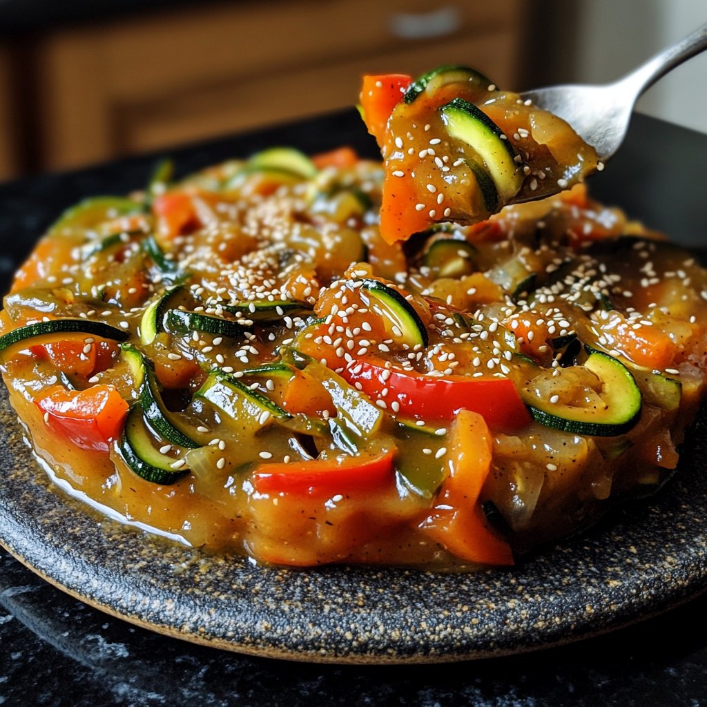 Gemüsepfanne mit Sesam