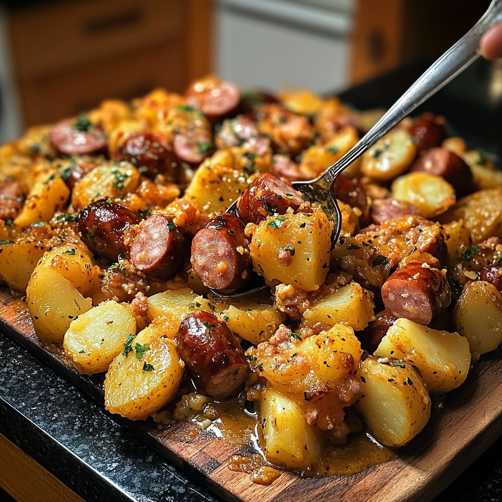 Kartoffelgulasch mit Würstchen