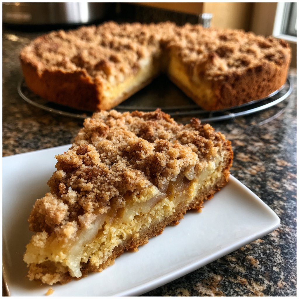 Kuchen mit Birnen und Streuseln